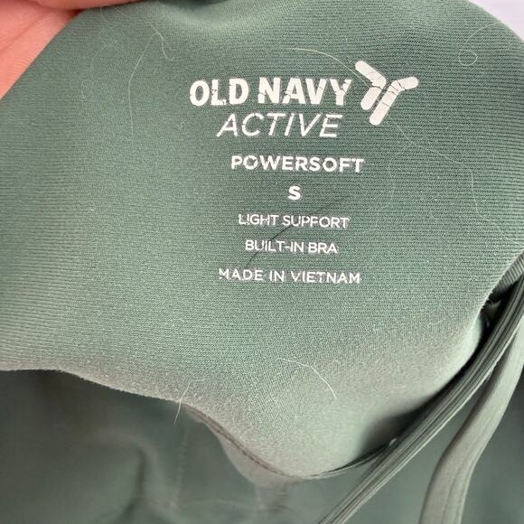 Old Navy Active PowerSoft Green Cropped Bra Tank Top Athletic Yoga Size S - Picture 4 of 4